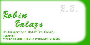 robin balazs business card